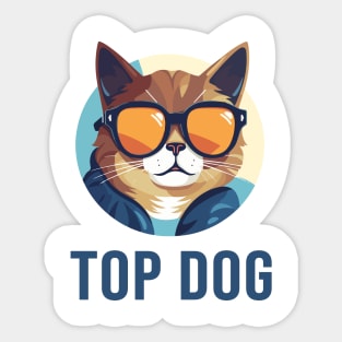 Top Dog Cat Sticker